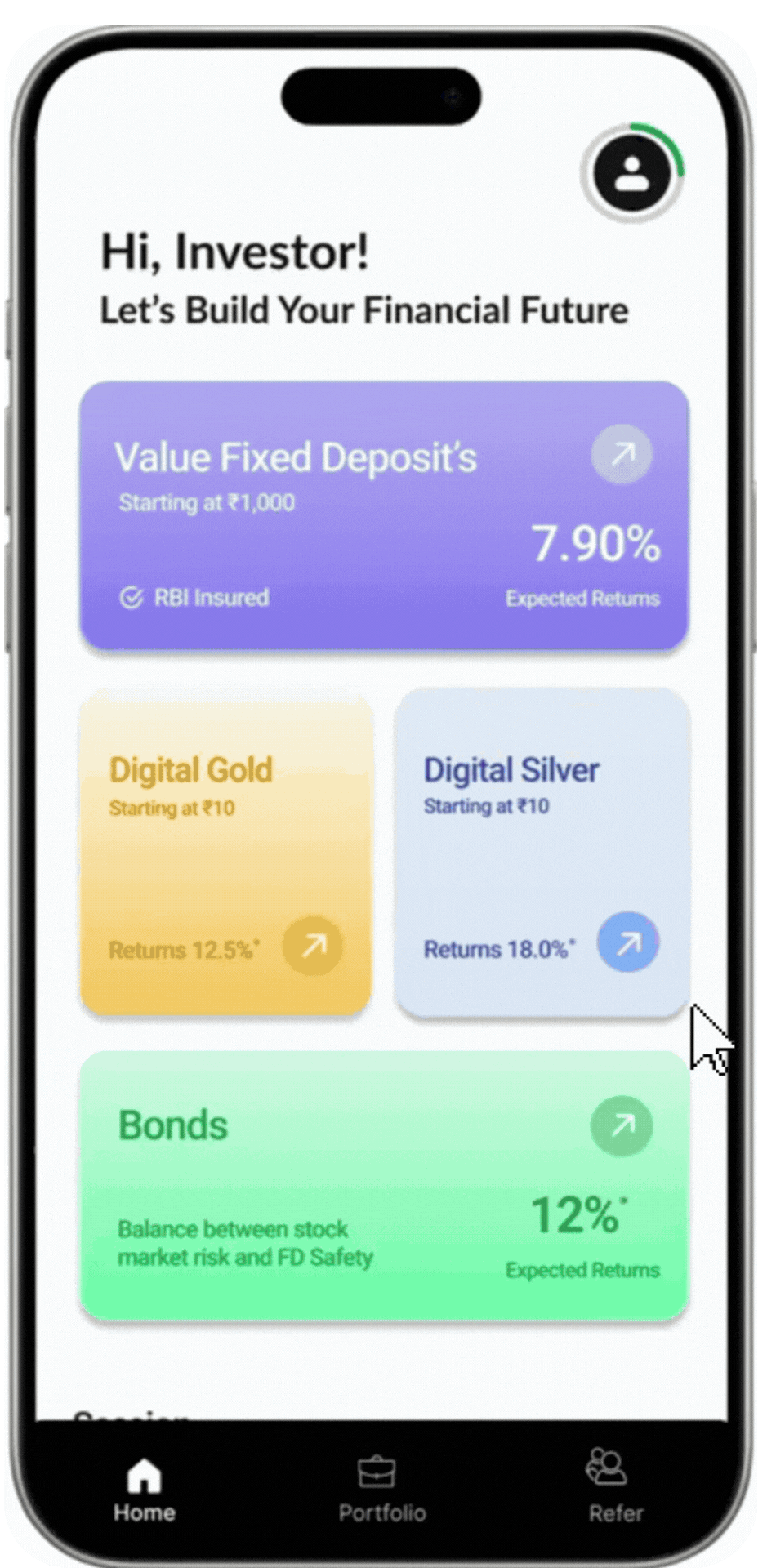 Digital silver investment animation